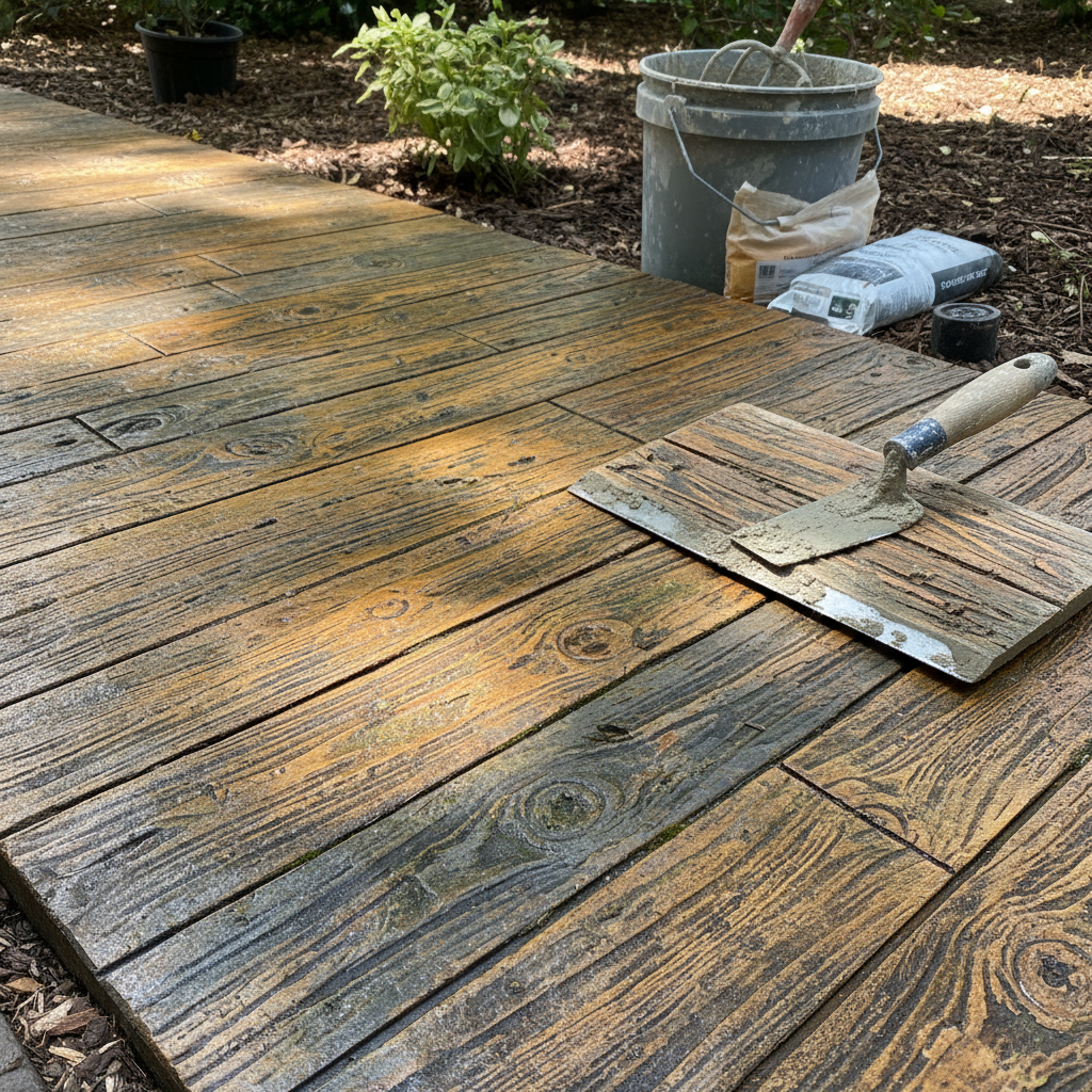 Comment faire un béton décoratif effet bois?