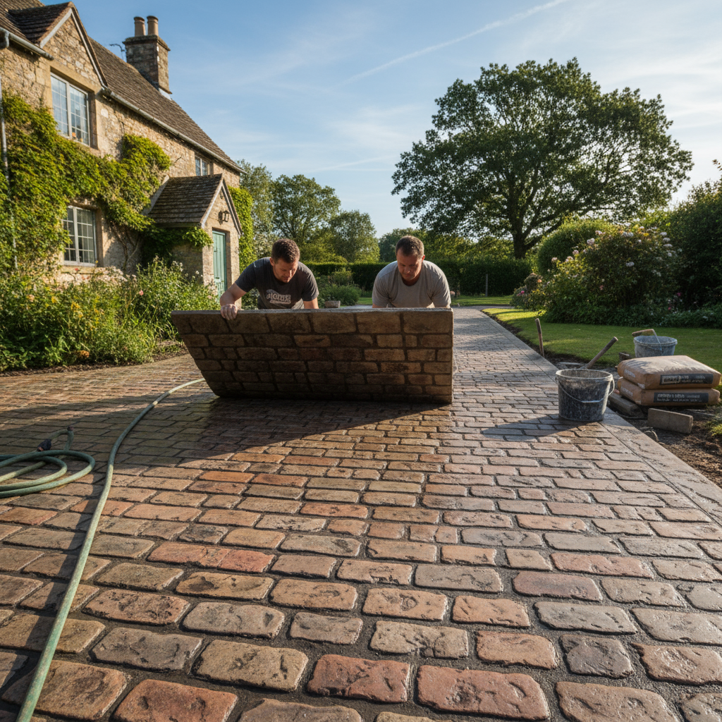 Comment faire un béton imprimé effet pavé?