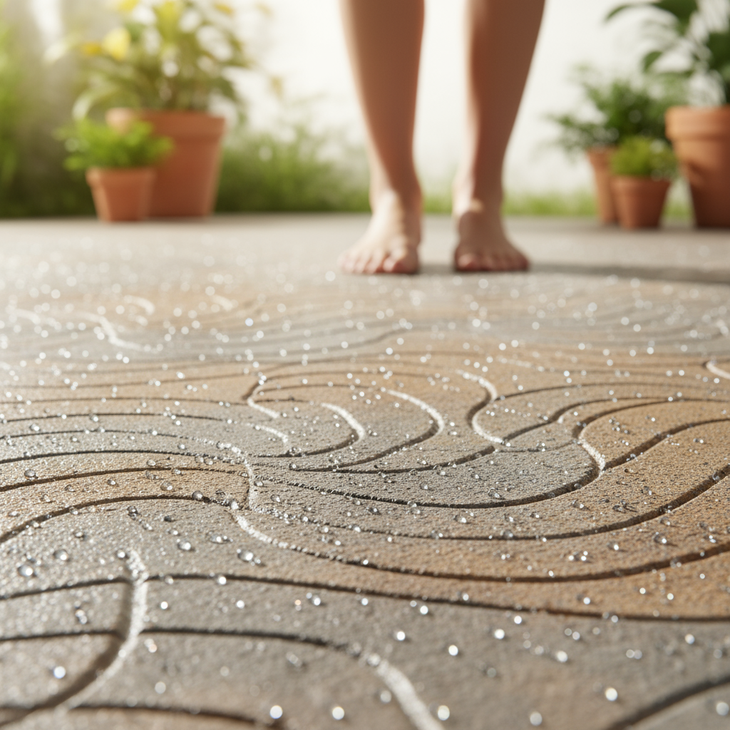 Comment rendre un béton décoratif antidérapant?