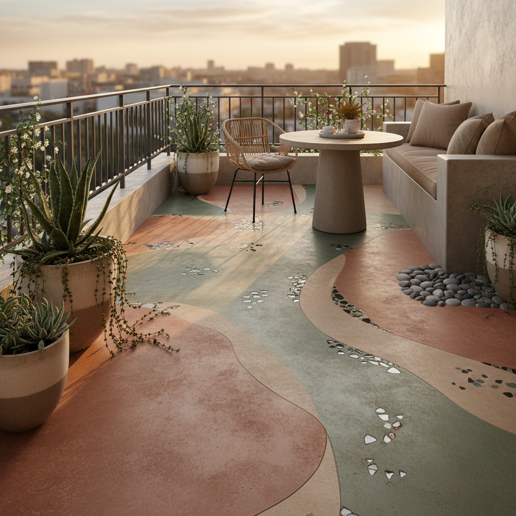 Comment faire un béton décoratif sur un balcon extérieur?