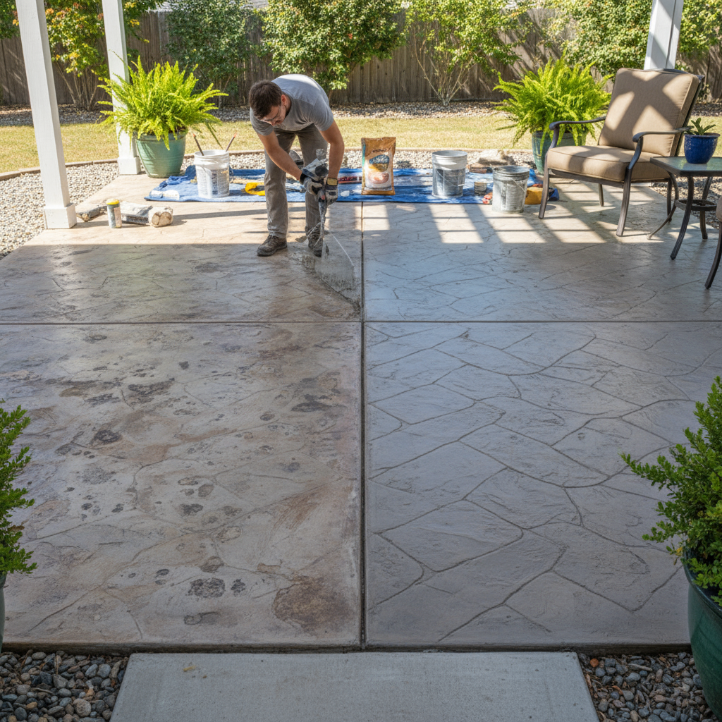 Comment rattraper un béton décoratif mal appliqué?